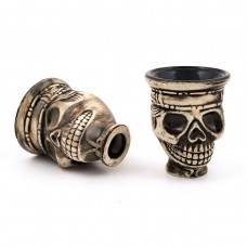 Чаша для кальяна глина Chines Skull (эмаль)