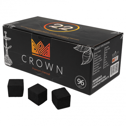 Уголь кокосовый Crown (96 кубиков 22*22)