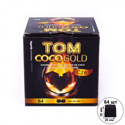 Уголь кокосовый Tom Cococha C-26 (64 кубика 26*26)